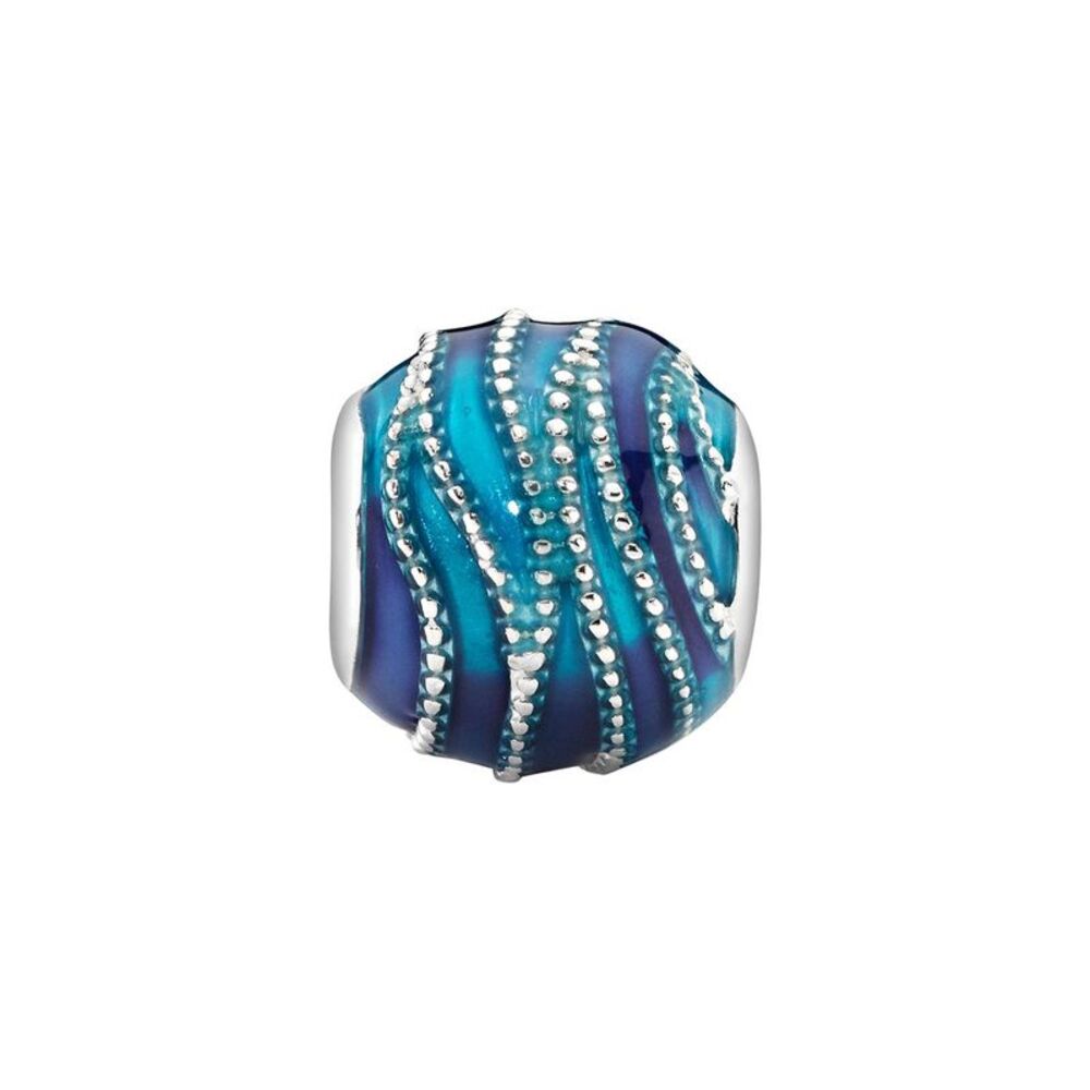 Pandora Moments Silver Blue Wave Charm
